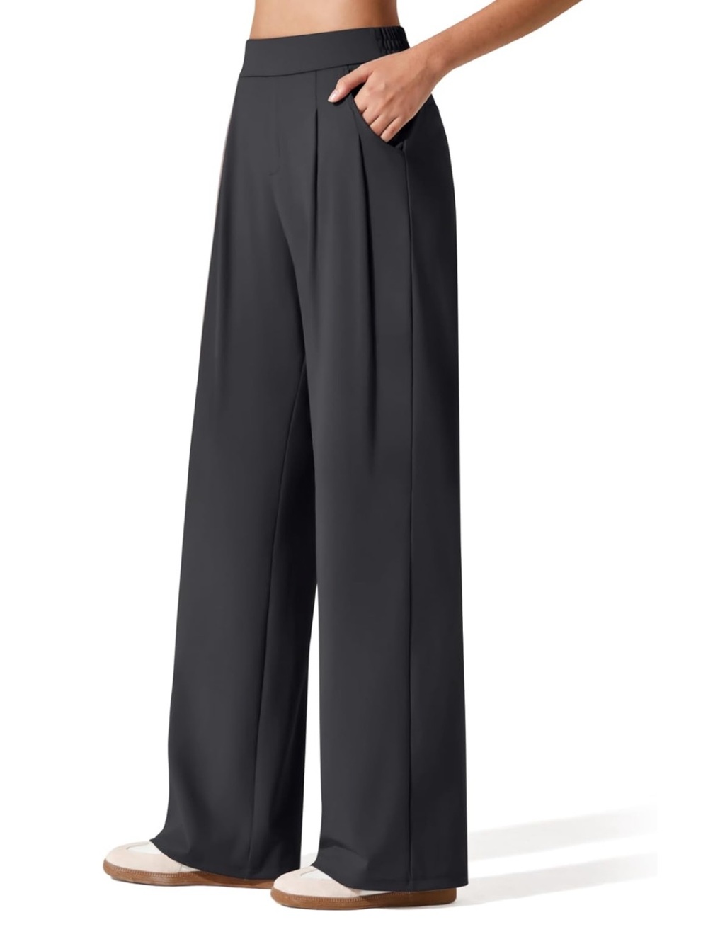 Black Wide Leg Travel Pants NWT